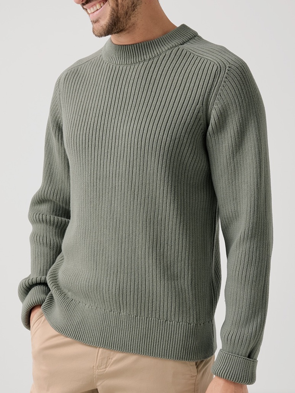 NWOT Pact Men's High Country Knit Crew Neck Sweater Organic Cotton Size XL